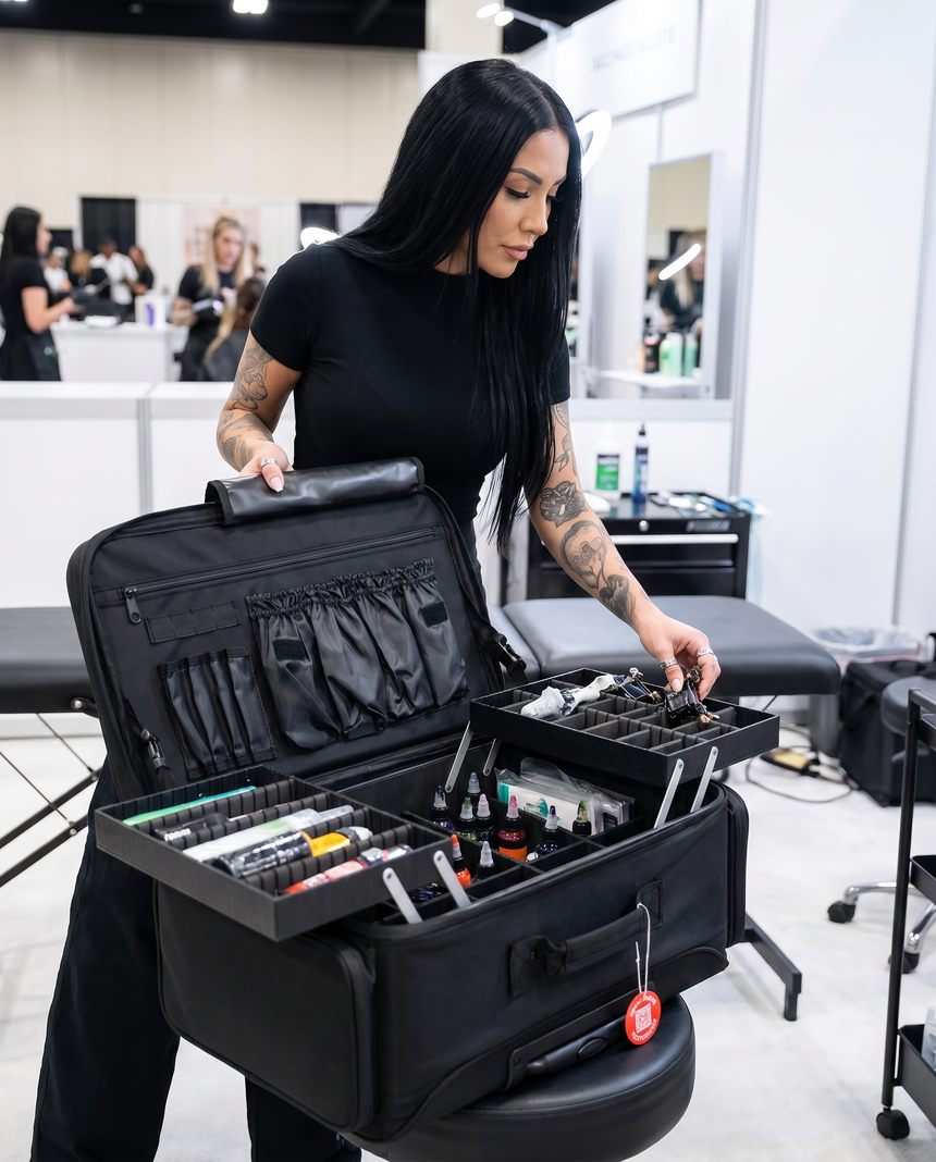 Roller Mobile Workstation with Extending Tray System – OG Black