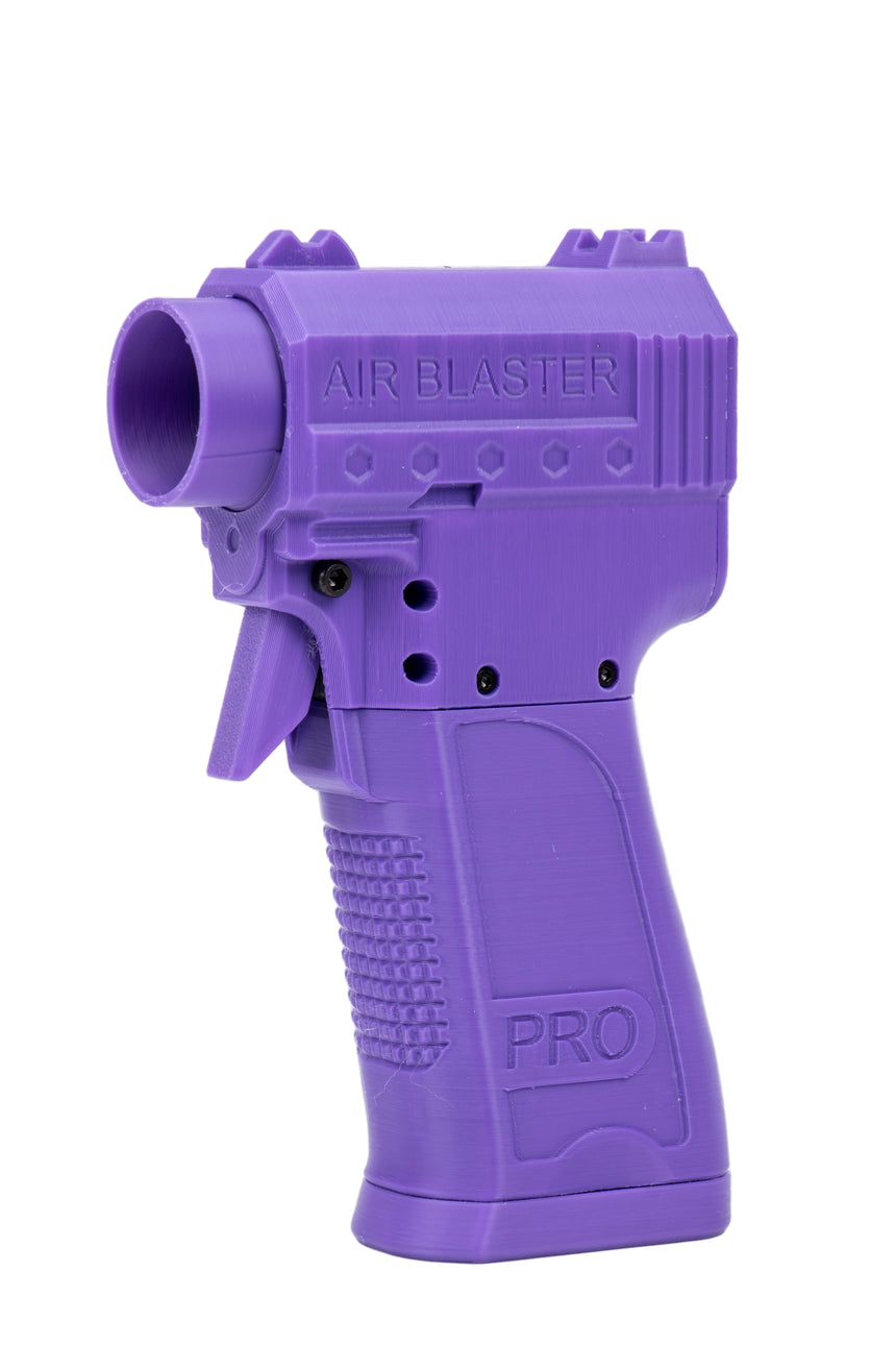Purple air blaster gun on a white background