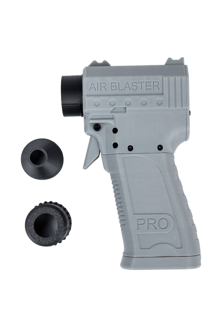 Gray air blaster with attachments on a white background