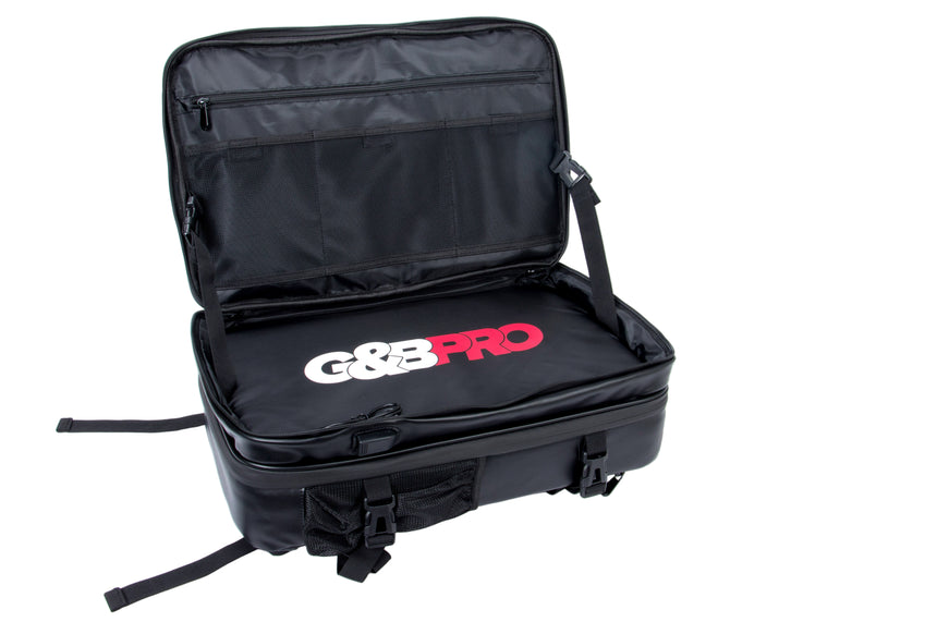 Black G&G Pro case with a red logo on a white background