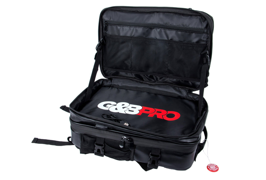 Black travel bag with 'GoPro' logo on a white background