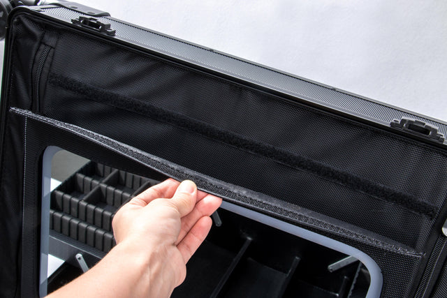 Roller Elite Mobile Workstation with LED Mirror & Extending Tray System - OG Black