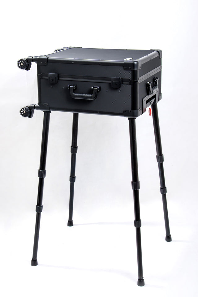Roller Elite Mobile Workstation with LED Mirror & Extending Tray System - OG Black