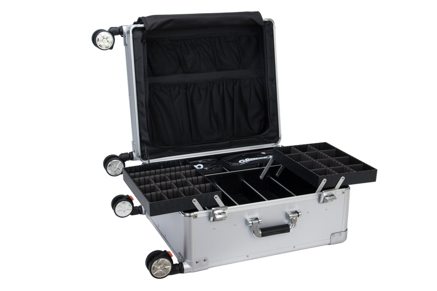 Tool case with multiple compartments on a white background