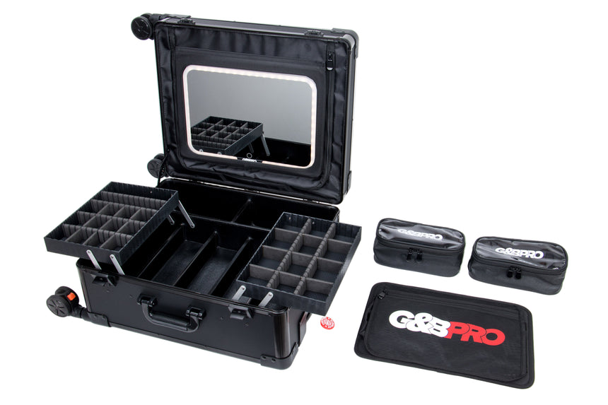 Black tool case with compartments and G&G Pro branding on a white background