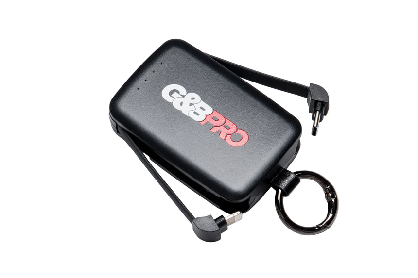 Black power bank with 'Crespro' branding on a white background