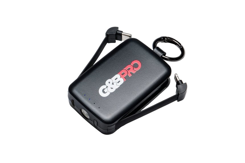 Black power bank with 'G&G Pro' branding on a white background