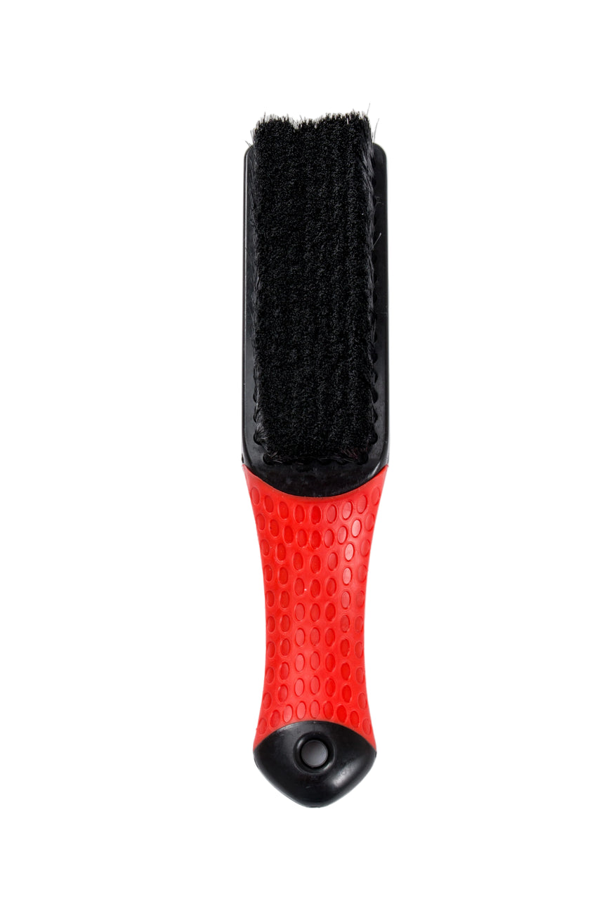 Black and red brush on a white background
