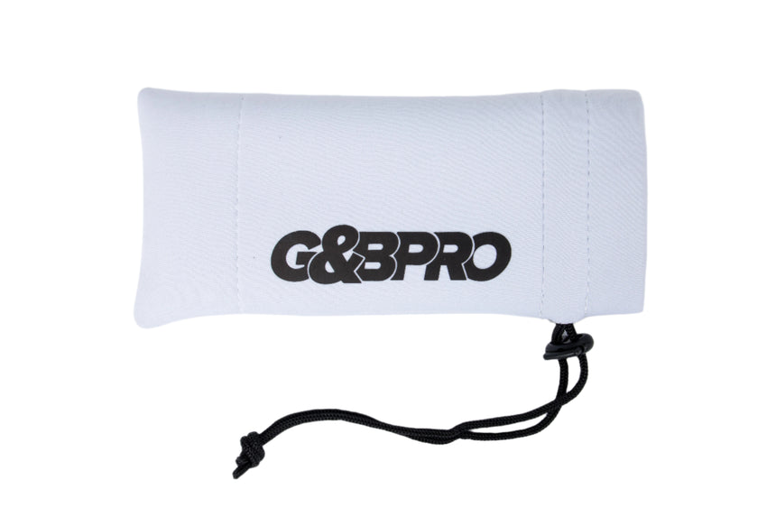 White drawstring bag with 'G&G PRO' logo on a white background