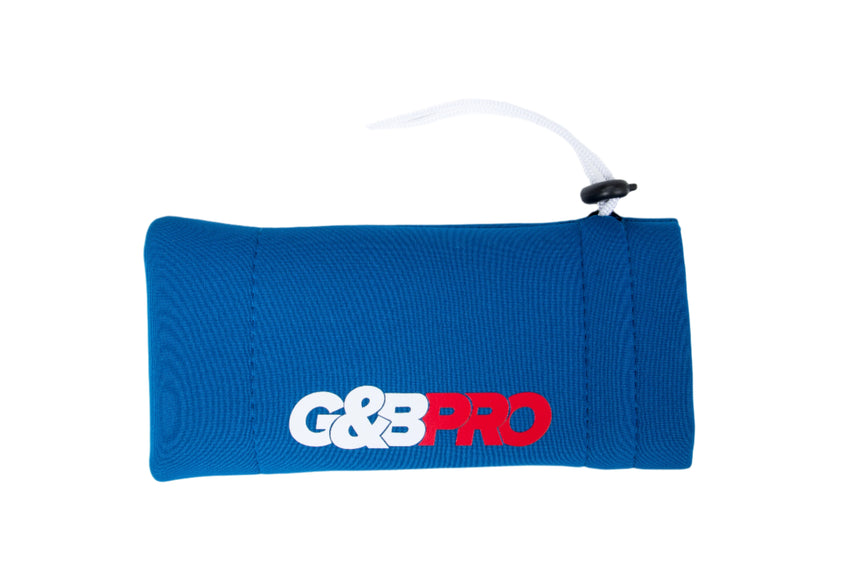 Blue pouch with G&G Pro logo on a white background