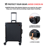 Roller Elite Mobile Workstation with LED Mirror & Extending Tray System - OG Black