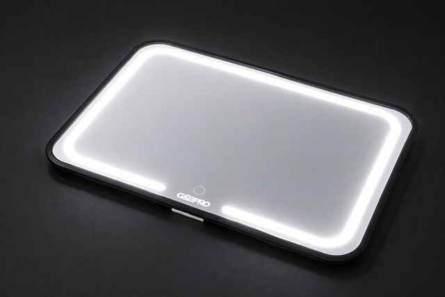 Roller Elite Mobile Workstation with LED Mirror & Extending Tray System - OG Black