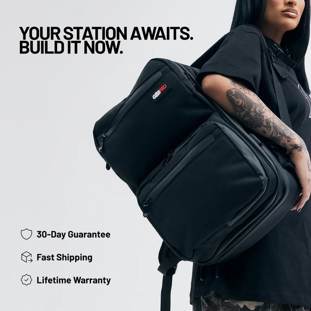 Full Size Mobile Workstation Backpack with Extending Tray System - OG Black