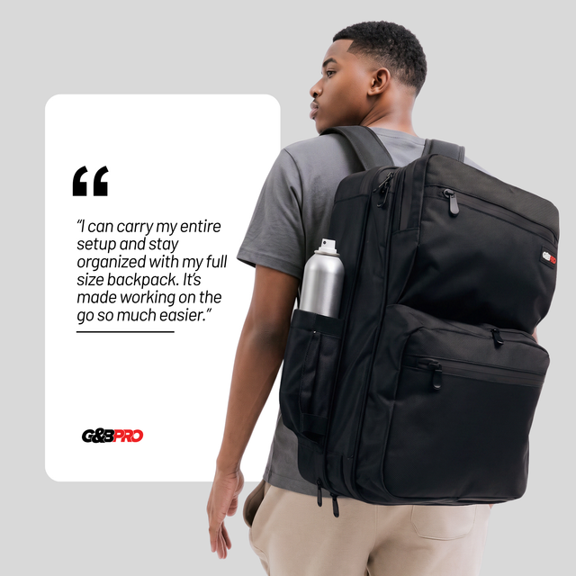 Full Size Mobile Workstation Backpack with Extending Tray System - OG Black