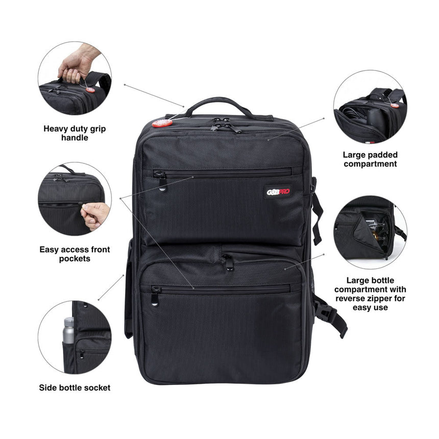 Full Size Mobile Workstation Backpack with Extending Tray System