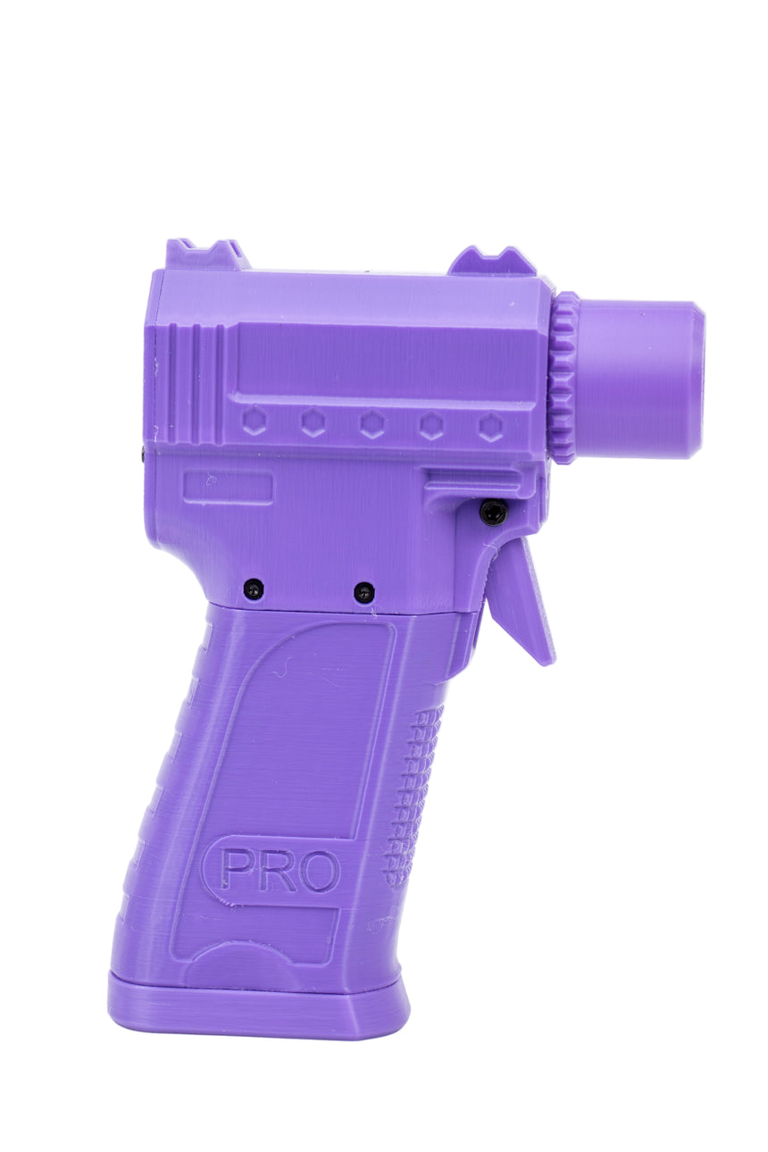 Purple spray gun on a white background