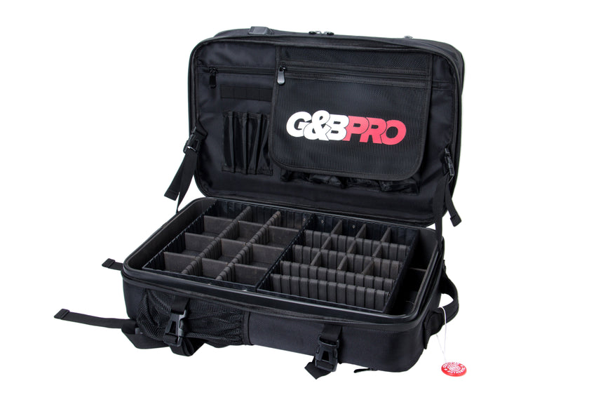 Black carrying case with G&G Pro logo on a white background