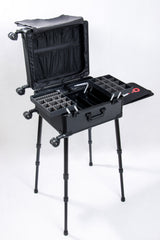 Roller Elite Mobile Workstation with LED Mirror & Extending Tray System - OG Black