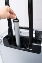 Roller Elite Mobile Workstation with LED Mirror & Extending Tray System – Silver