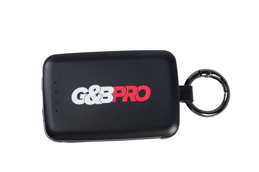 Black case with G&B Pro logo on a white background