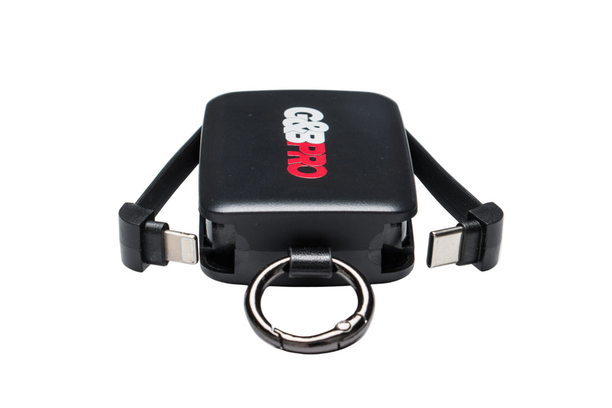 Black retractable keychain with 'G88PRO' branding on a light gray background