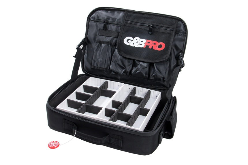 Black carrying case with G&G Pro branding on a white background