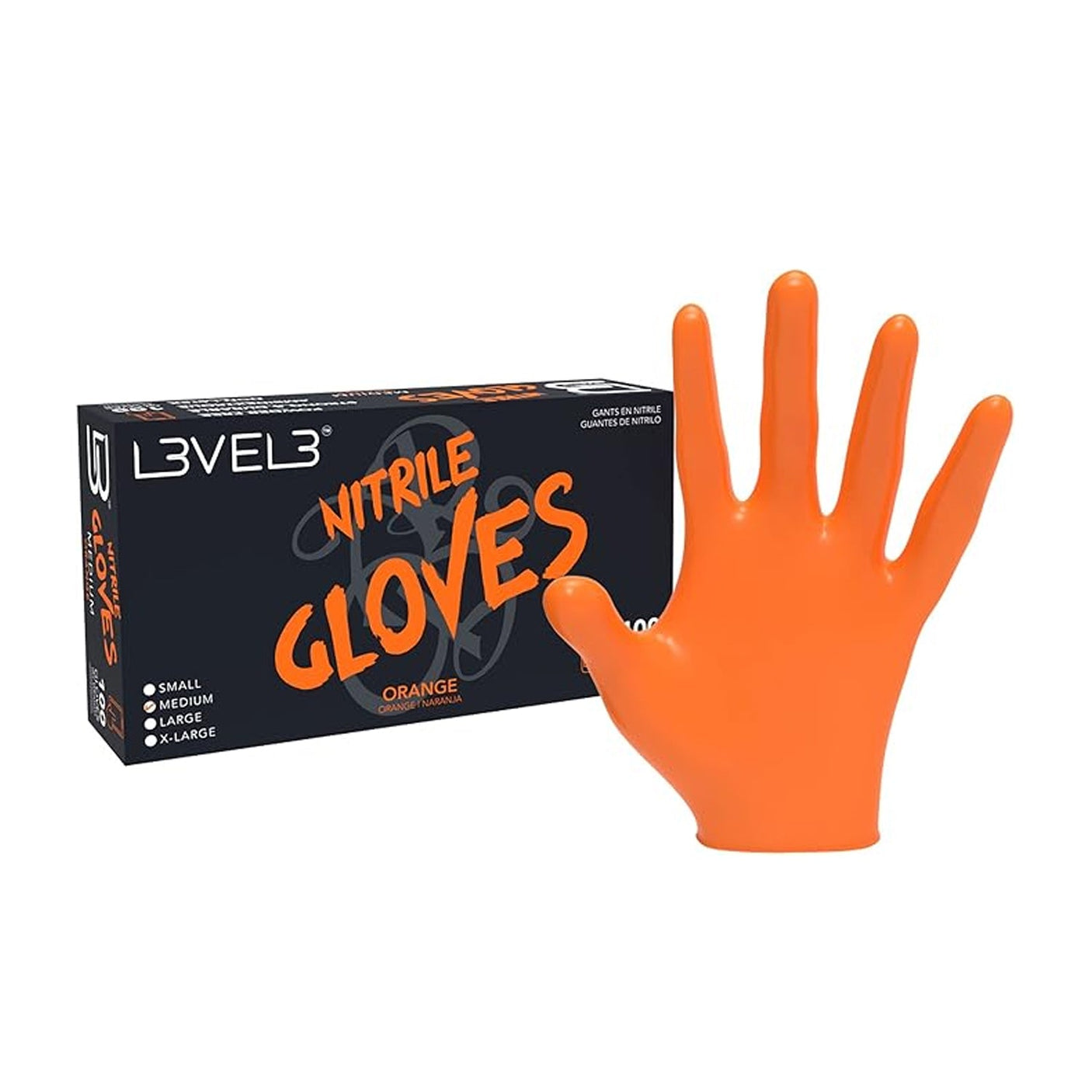 L3VEL3 Professional Heavy Duty Nitrile Gloves, 100 Pack