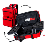 Full Size Mobile Workstation Backpack with Extending Tray System – Fire Red