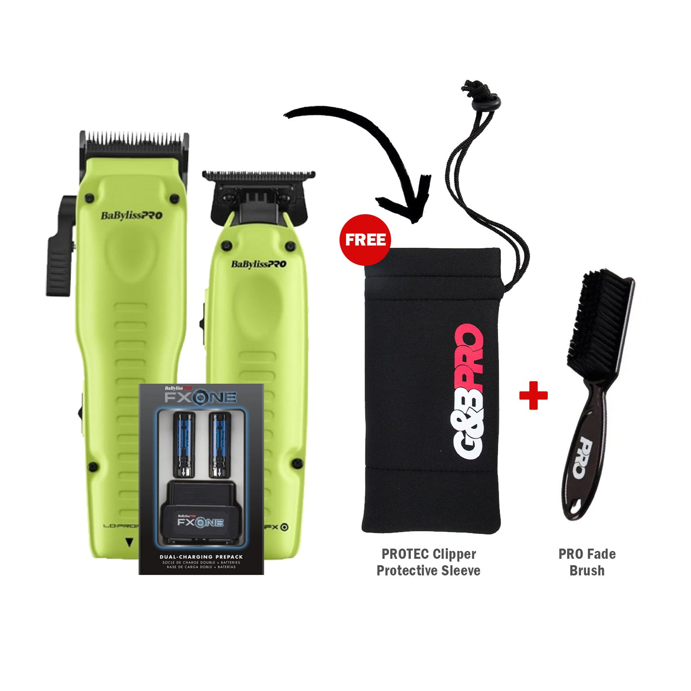 BaBylissPro FXONE Lo-Pro Clipper/Trimmer Combo + PRO Essentials